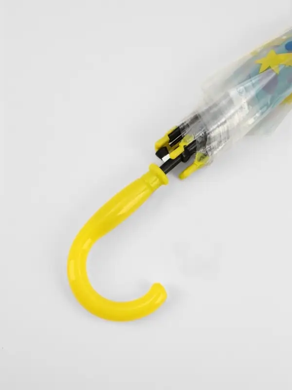 Зонт - трость детский &laquo;Дракоша в космосе&raquo;, полуавтоматический, 8 спиц, R=42/47 см, d=84 см, прозрачный