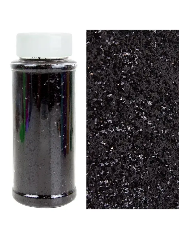 Конфетти «Шестиугольники» чёрные, металлик, 0.1 см, 90 г