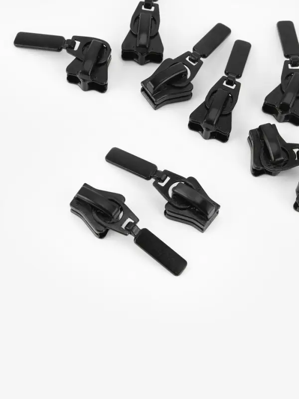 Бегунок для молнии &laquo;Трактор&raquo;, №8, 10 шт., чёрный