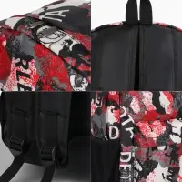 Рюкзак школьный на молнии, с карманами, с принтом, размер 30&times;13&times;42 см, красный/серый