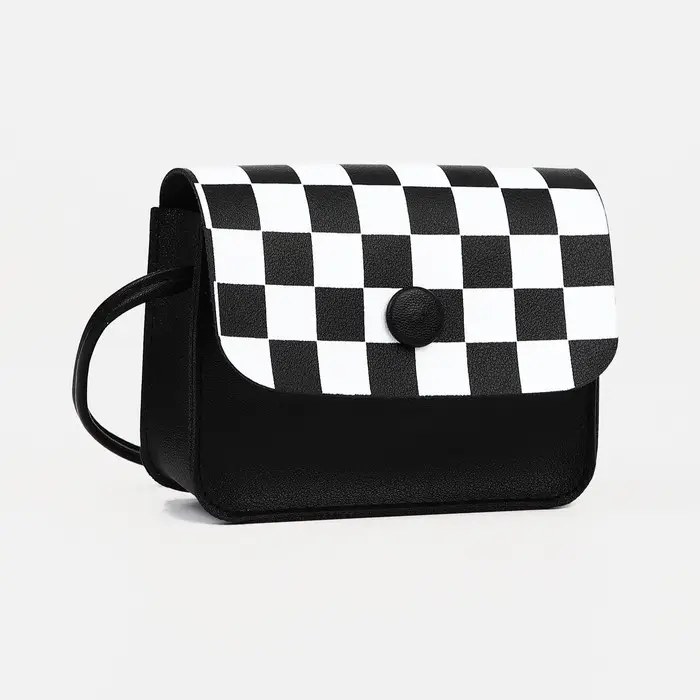 Сумка детская для девочки на магните, длинный ремень, цвет чёрный Сумка детская для девочки на магните, длинный ремень, цвет чёрный