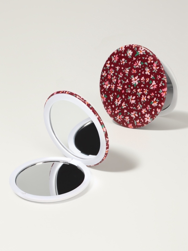 Зеркало складное «Цветочная поляна», d = 7,5 см, с увеличением, цвет МИКС