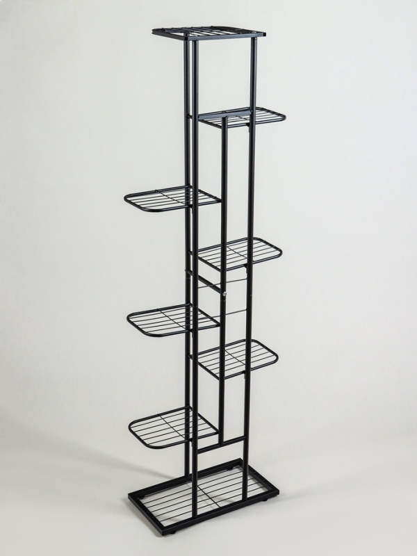 Подставка для цветов Greengo, 8 полок, 43 × 22 × 141 см, напольная, металл, чёрная Подставка для цветов Greengo, 8 полок, 43 × 22 × 141 см, напольная, металл, чёрная