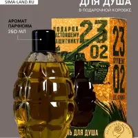 Гель для душа мужской &laquo;23 Февраля&raquo;, 250 мл, аромат парфюма, HARD LINE