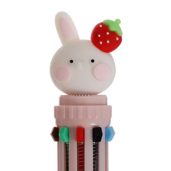 Ручка шариковая 10-цветная 0.5 мм "Зайчик", МИКС (штрихкод на штуке)