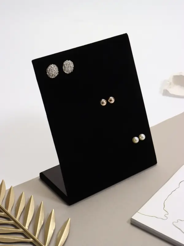 Подставка под серьги на 30 пар QF, 5 рядов, 20&times;10&times;24 см, чёрная