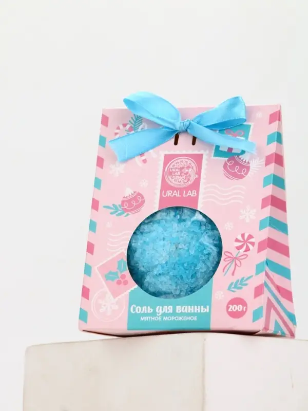 Соль для ванны, 200 г, аромат мятное мороженое, URAL LAB Соль для ванны, 200 г, аромат мятное мороженое, URAL LAB