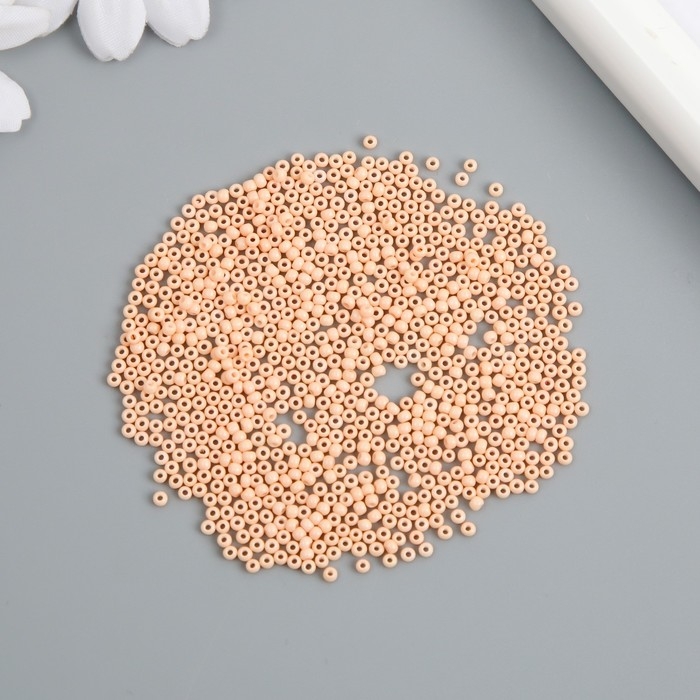 Бисер стекло 12/0  Бисер стекло 12/0 "Нежно-персиковый" ровный №713 450 гр