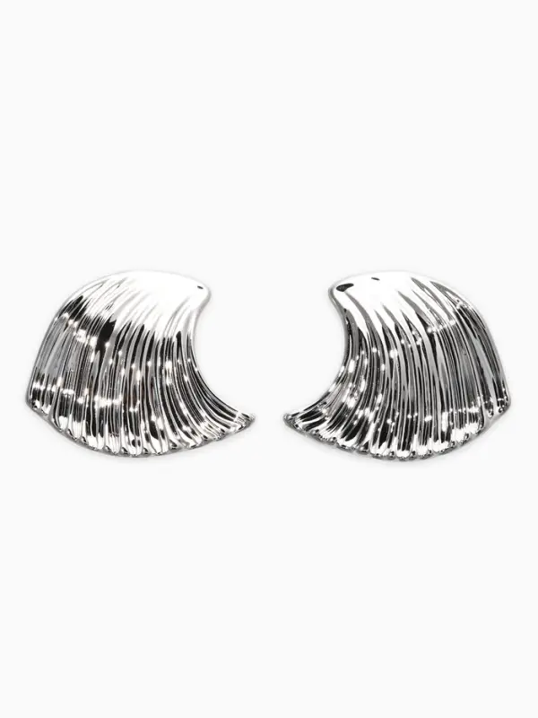 Серьги &laquo;Волна&raquo;, цвет серебро