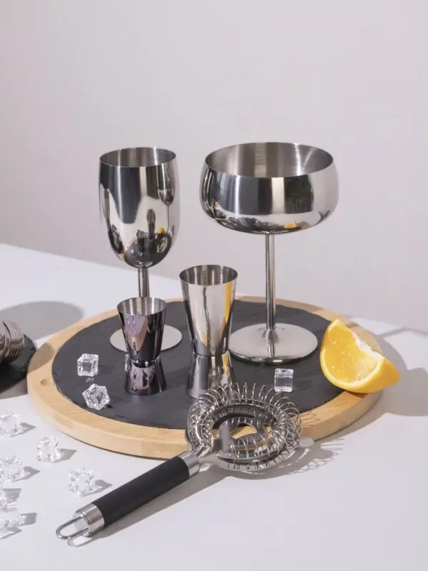 Бокал-коктейльная рюмка, 400 мл, 16&times;11.5 см, нержавеющая сталь, серебристый