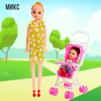 Кукла-модель &laquo;Мама с дочкой&raquo; с коляской, МИКС