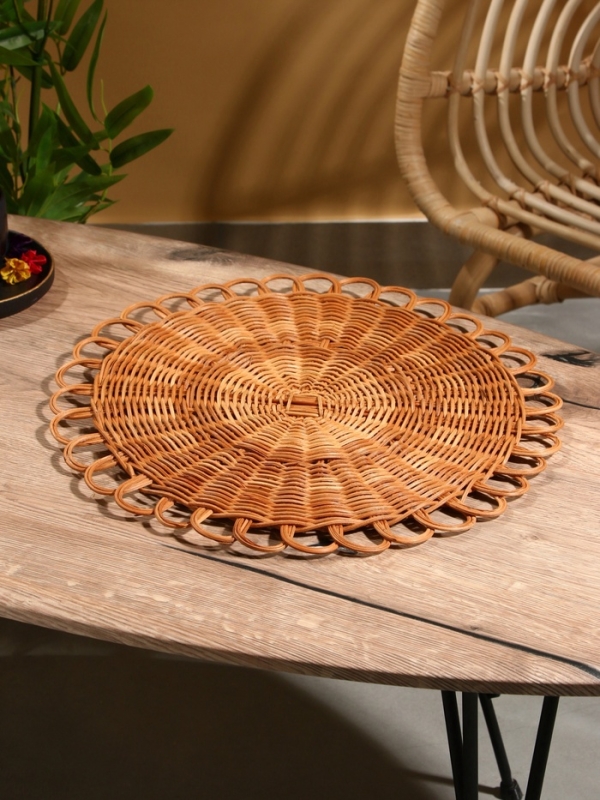 Подставка под горячее, 40х40х1 см, ротанг Подставка под горячее, 40х40х1 см, ротанг