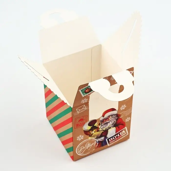 Коробка новогодняя складная «Почта новогодняя» 9 х 11 х 9 см