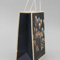 Пакет подарочный крафтовый &laquo;Подарки с золотым бантом&raquo; 27&times;22&times;11 см, 120 г/м&sup2;