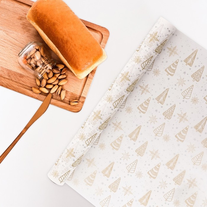 Бумага силиконизированная  Бумага силиконизированная "Ёлки" 0,38 х 5 м