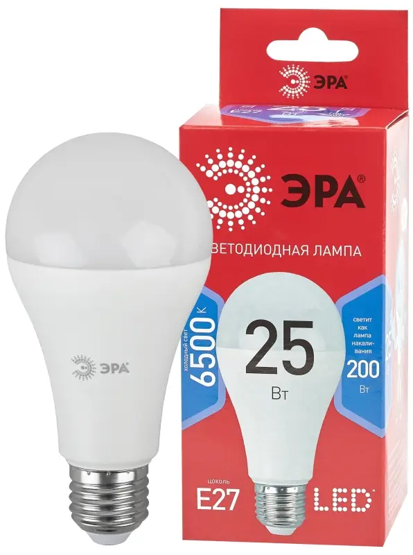 Лампа светодиодная LED 25 Вт 2000Лм 6500К груша холодный E27 220-240В LED A65-25W-865-E27 Red Line