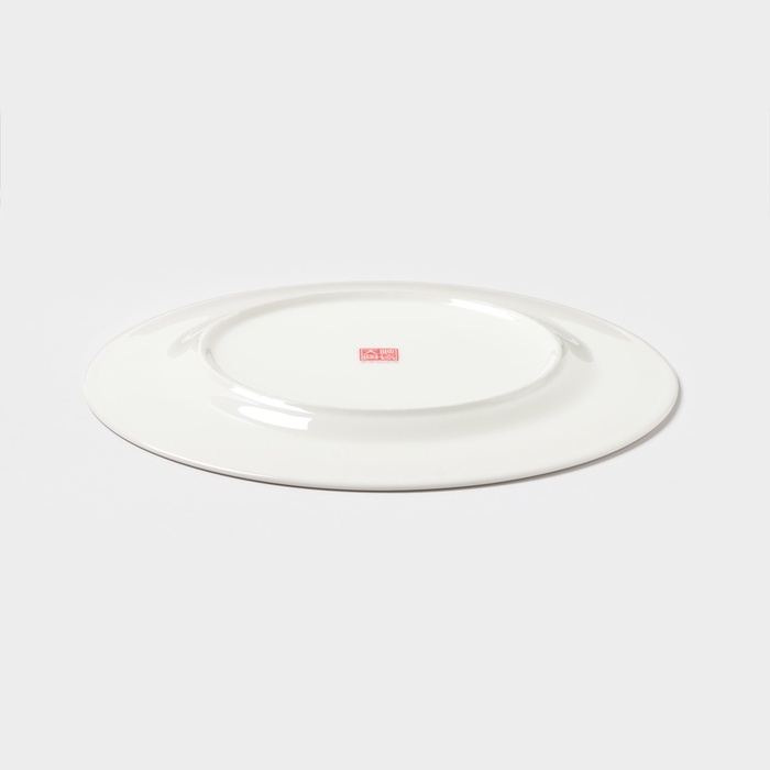 Тарелка «Золотая линия», d=27 см, костяной фарфор, белая Тарелка «Золотая линия», d=27 см, костяной фарфор, белая