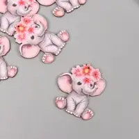 Декор для творчества дерево "Слонёнок с цветным венком" 4,1х3,5х0,3 см Декор для творчества дерево "Слонёнок с цветным венком" 4,1х3,5х0,3 см