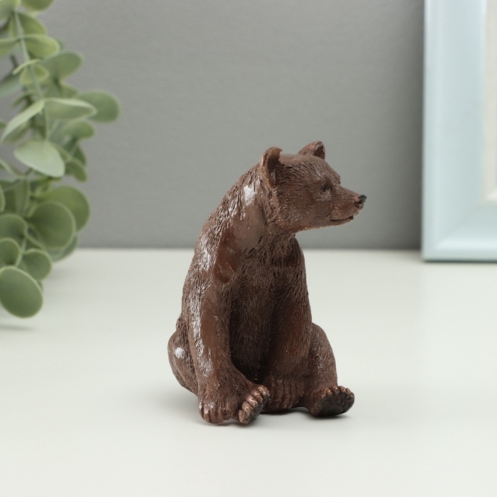 Фигура Фигура "Медведь сидит" 9х5см, коричневый