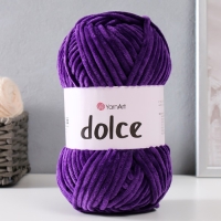 Плюшевая пряжа для вязания спицами, крючком YarnArt, Dolce, 100% микрополиэстер, 120 м/100 г, (792 фиолетовый)