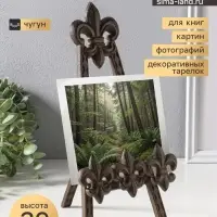 Мольберт - держатель для книг, подставка &laquo;Геральдическая лилия&raquo;, фигура чугун 16&times;18&times;29 см