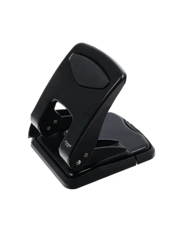 Дырокол металлический, 40 листов, с линейкой, чёрный