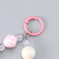 Брелок на карабине "Тюльпаны и звёзды" розово-перламутровый 11х4х1,5 см