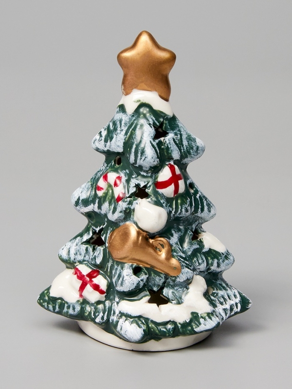 Светодиодная фигура  Светодиодная фигура "Зеленая елка" 9.8х5.5х6.5, 1 LED, LR44x3(в компл.), Т/БЕЛЫЙ