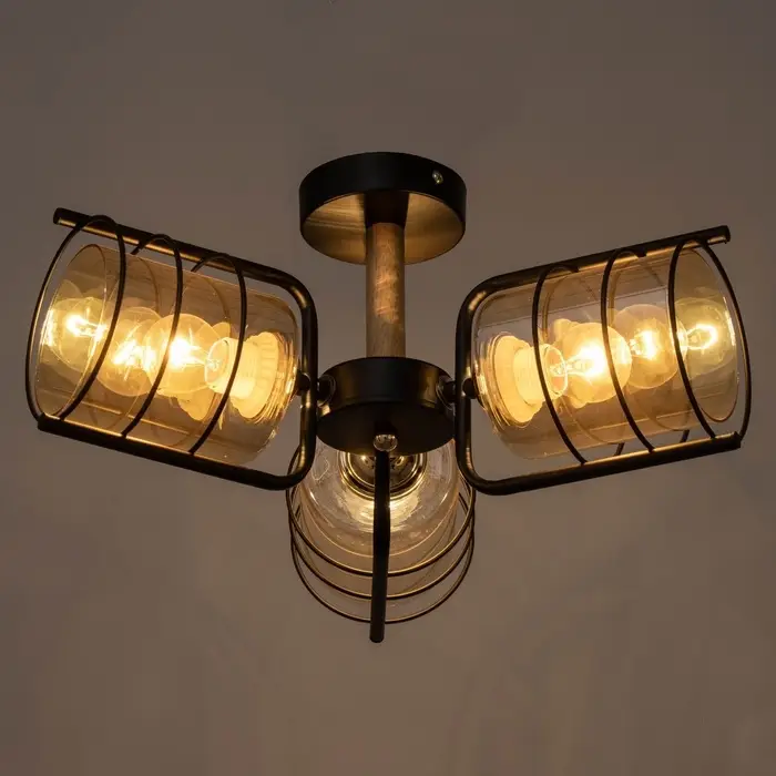 Светильник потолочный BayerLux &laquo;Моана&raquo;, 3&times;Е27 40 Вт, чёрный, 43&times;43&times;21 см