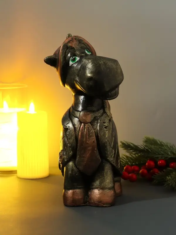 Копилка "Конь в пальто" 16,5х11,5х25 см, золото