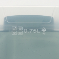 Контейнер пищевой Lock&Ok, 0,75 л, 18,6×12,2×5,5 см,прозрачный, крышка зеленая