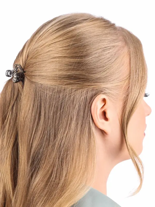 Крабик для волос &laquo;Оливия&raquo;, сердца, 2.5 см, чёрный