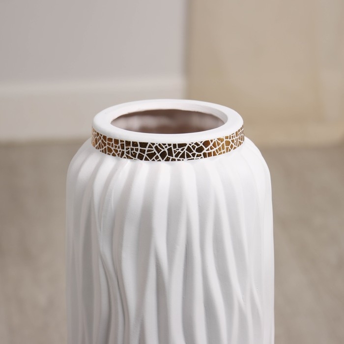 Ваза керамика напольная Ваза керамика напольная "Гленн" 60 см, белый