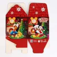 Коробка складная "Уютный Новый год ", Микки Маус , 12 х 12 х 12 см