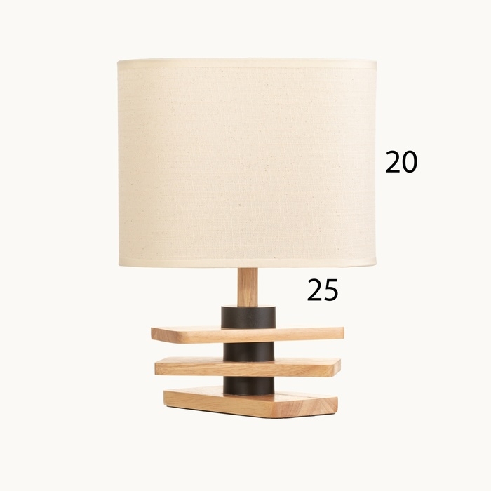 Лампа настольная Лампа настольная "Картер" 1х40Вт Е27 светлое дерево 12х25х33,5см