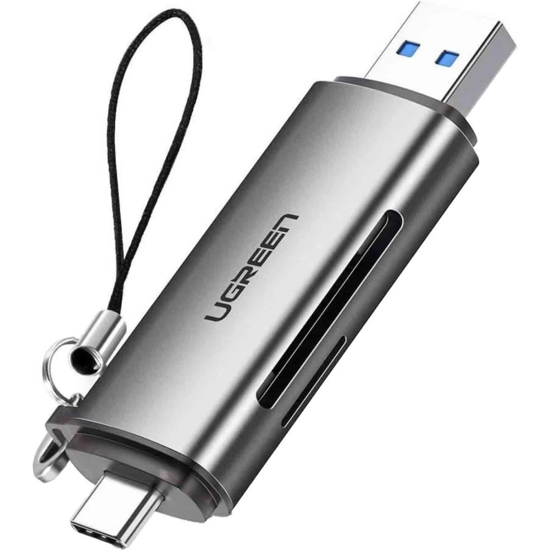 Картридер UGREEN USB-C + USB-A 3.0 для карт памяти TF/SD (50706)