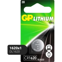 Батарейка GP Lithium CR1620 бл/1шт, CR1620-7C1