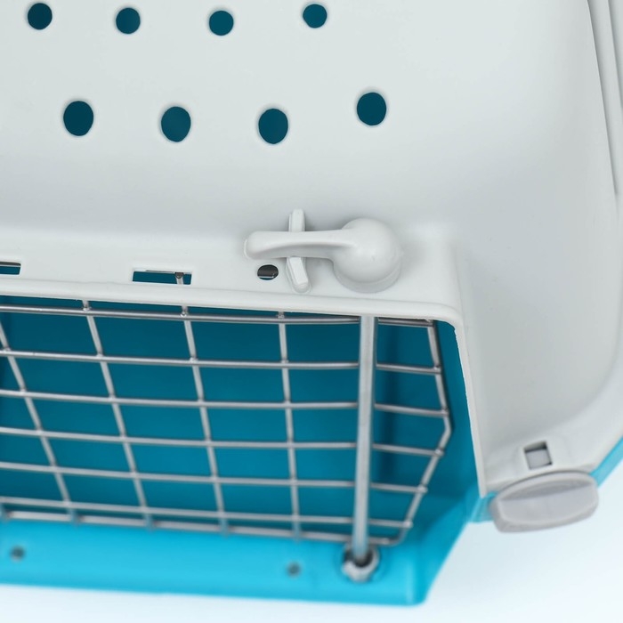 Переноска для животных пластиковая 47 х 30 х 35 см, вес до 9 кг, синяя Переноска для животных пластиковая 47 х 30 х 35 см, вес до 9 кг, синяя