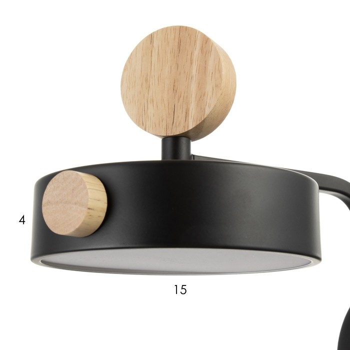 Бра с выключателем на проводе "Пиатти" LED 12Вт 4000К черный 15х26х16см