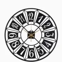 Часы настенные интерьерные &laquo;Гармошка&raquo;, бесшумные, плавный ход, d=40 см, металл, чёрные