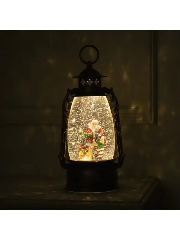 Светодиодная фигура &laquo;Фонарь с Дедом Морозом&raquo; 15&times;30&times;12.5 см, пластик, от батареек ААх3, USB, свечение тёплое белое