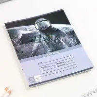 Тетрадь в клетку, 18 листов, А5, на скрепке, блок №1, Grey, МИКС