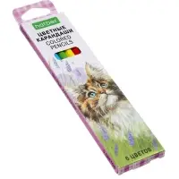 Карандаши 6цв, "ЭКО", Котики бывают разными, Hatber, заточен,  коробка, европодвес 84398