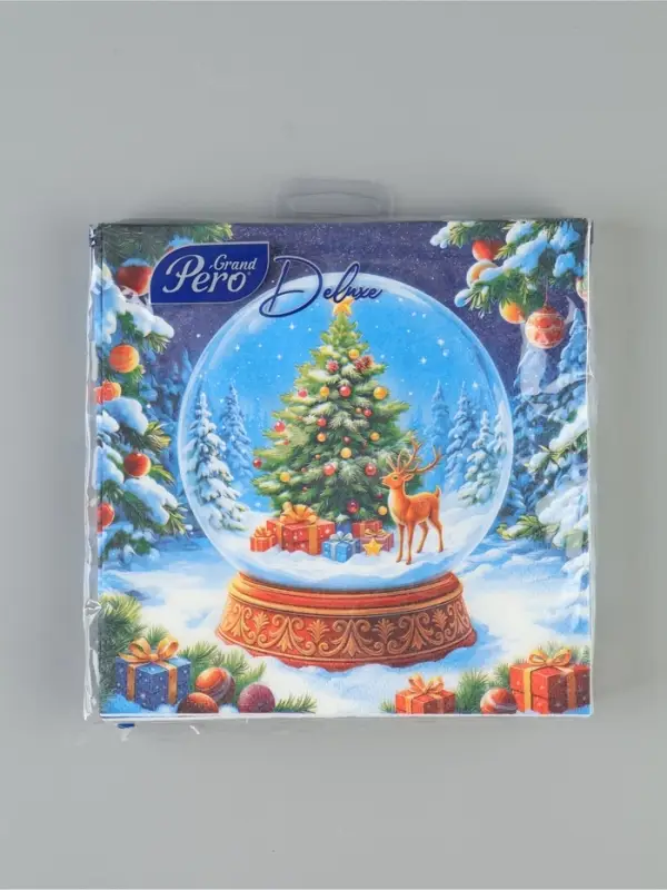 Салфетки новогодние бумажные &laquo;Снежный шар&raquo;, 33&times;33, 3 слоя, 20 шт.