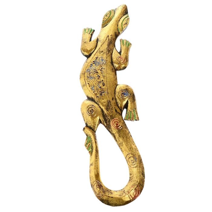 Панно дерево  Панно дерево "Геккон" 48х12,5х1,1 см