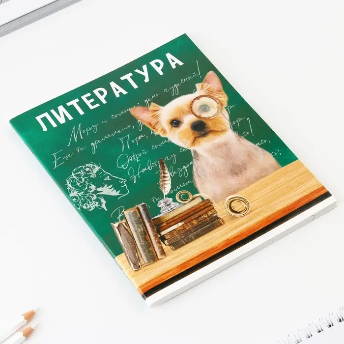 Тетрадь в линейку, предметная, 48 л., на скрепке, А5 &laquo;МИЛЫЕ ПИТОМЦЫ. Литература&raquo;