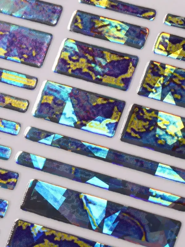 Наклейки для ногтей «Битое стекло», фольгированные, разноцветные