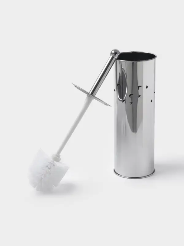 Ёршик для унитаза с подставкой &laquo;Звёзды&raquo;, 9&times;10&times;40 см, хром