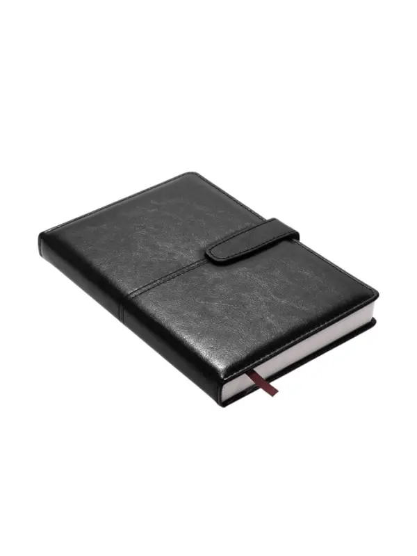 Ежедневник недатированный формат А5, с хлястиком, 128л, линия, пвх, Черный Ежедневник недатированный формат А5, с хлястиком, 128л, линия, пвх, Черный