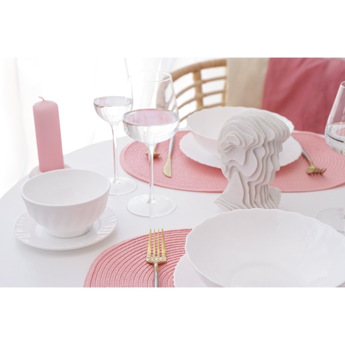 Салфетка сервировочная Доляна  "Овал", цв.розовый, 45*30 см